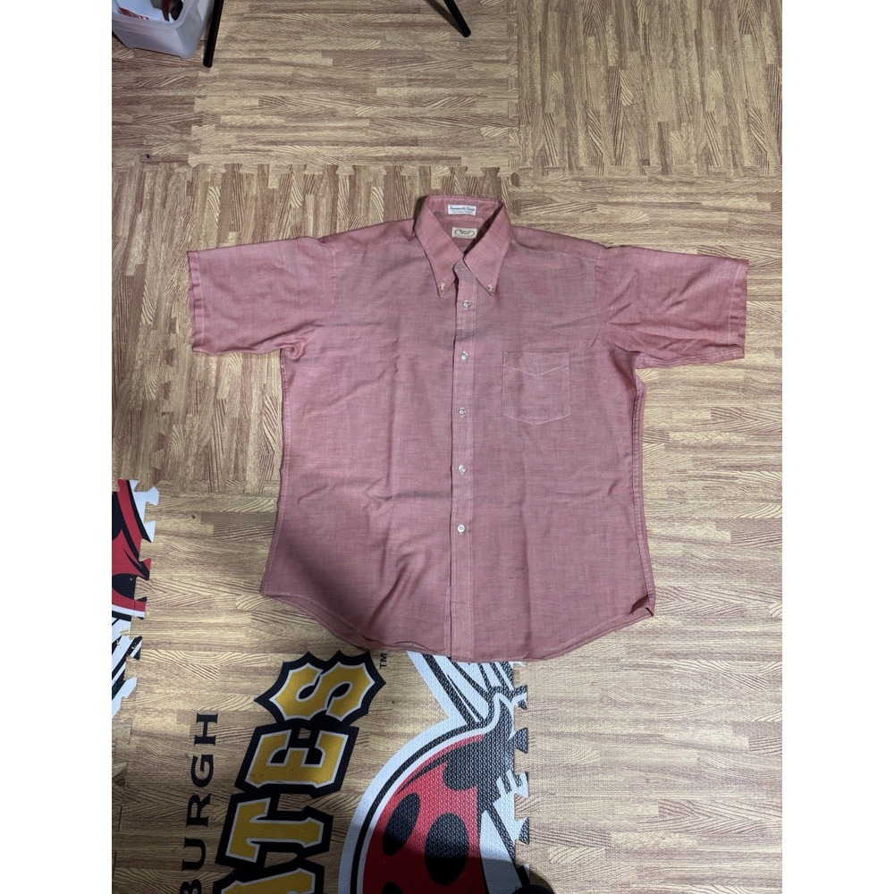 Vintage Imperial‎ Guard Traditionals Salmon Button Down Mens Shirt size L